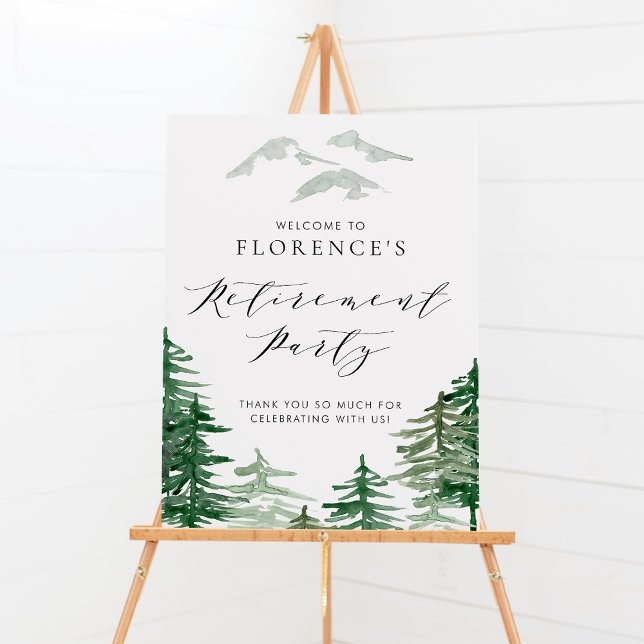 Póster Fiesta de Jubilación de Bosque de Acuarela (Subido por el creador)