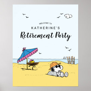 Póster Fiesta de Jubilación Snoopy & Woodstock en la pl
