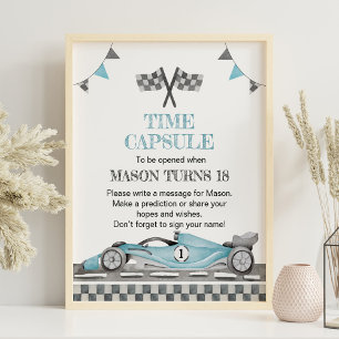 Póster Fiesta de la Carreras Signo de la cápsula de cumpl