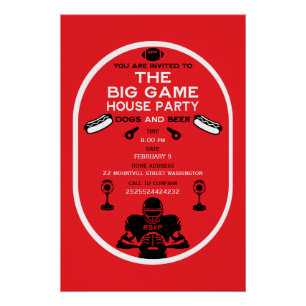 Póster Fiesta De La Casa De Fútbol Y Hotdog