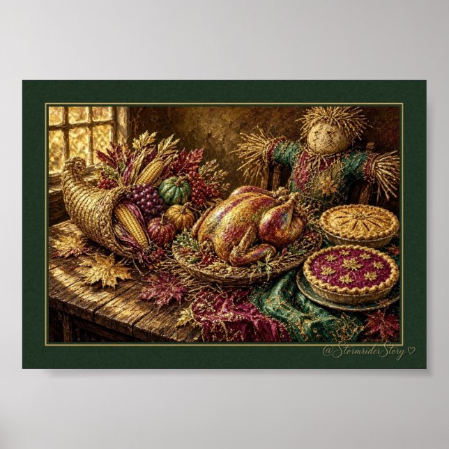 Póster Fiesta de la Cosecha de la Cornucopia (Frente)