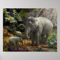 Fiesta de la familia de elefantes en la selva trop