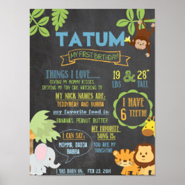 Póster Fiesta de la Jungla de Chalkboard  personalizado d