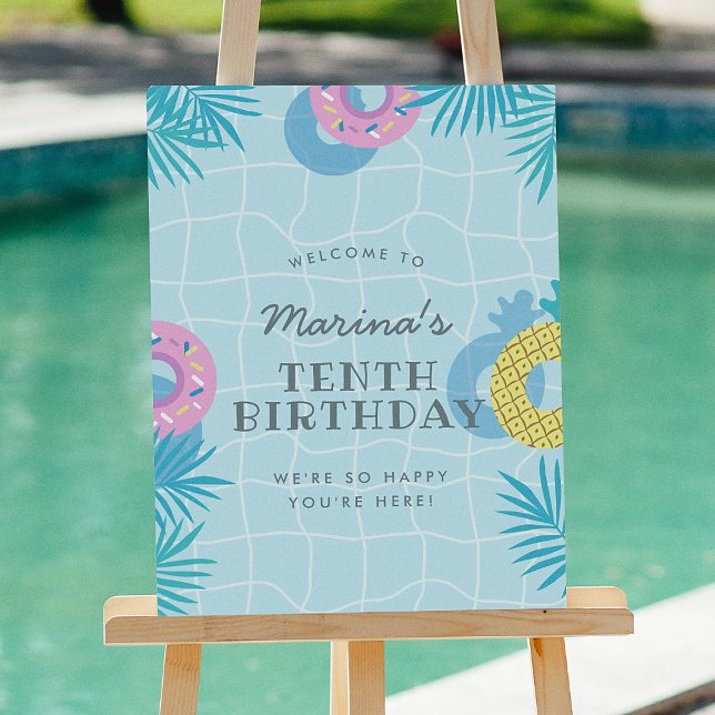 Póster Fiesta de la piscina de verano moderna Cumpleaños (Subido por el creador)