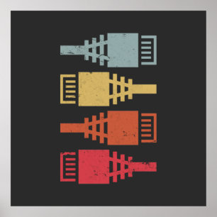 Póster Fiesta de LAN del ingeniero de redes Tech Geek