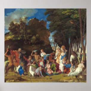 Póster Fiesta de los Dioses - Giovanni Bellini Cartel de