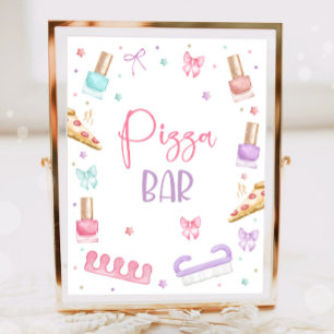 Póster Fiesta de Manicura y Pedicura en la Barra de Pizza