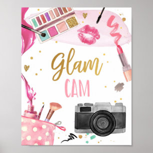 Póster Fiesta de Maquillaje Glam Cam Spa Cumpleaños Glamo