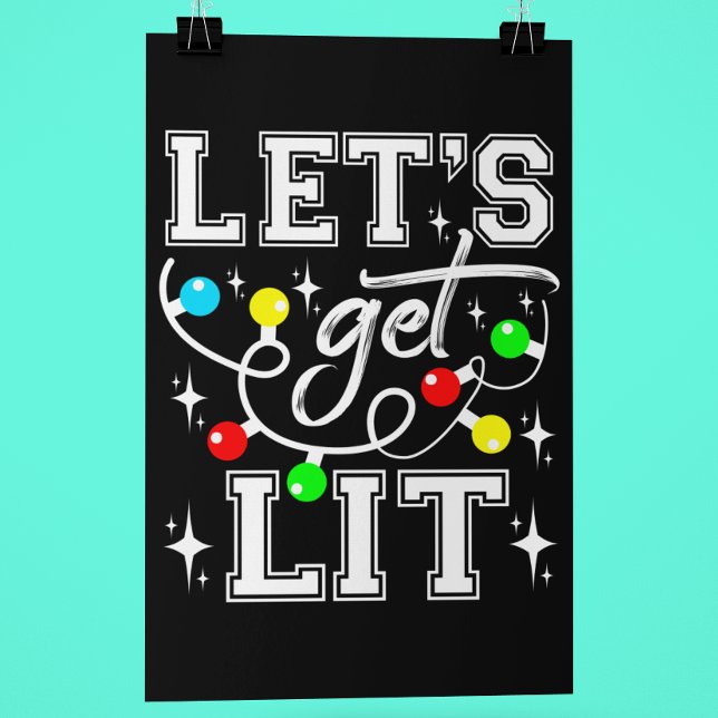 Póster Fiesta de Navidad Divertida Let's Get Lit - Luces  (Subido por el creador)