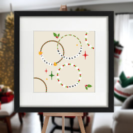 Póster Fiesta de Navidades de brazaletes de amistad