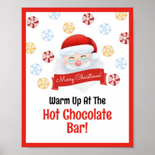 Póster Fiesta de Navidades de Santa Claus, bar de chocola