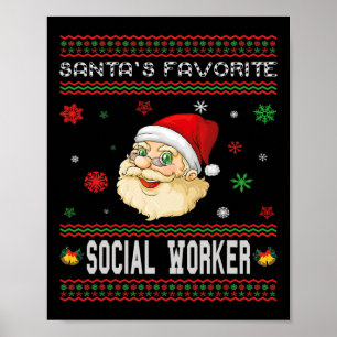 Póster Fiesta de Navidades de trabajadores sociales favor