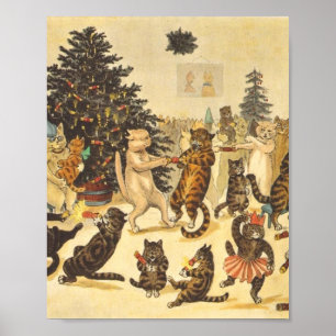 Póster Fiesta de Navidades Louis Wain