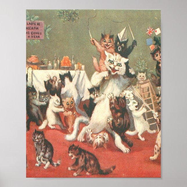 Póster Fiesta de Navidades Louis Wain (Frente)