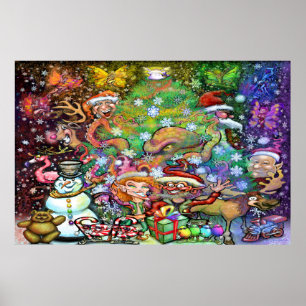 Póster Fiesta de Navidades mágicos