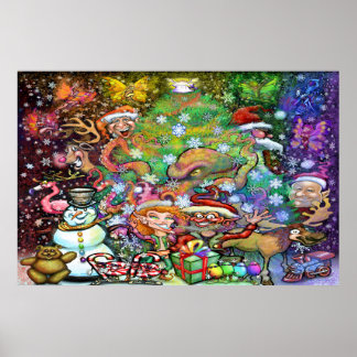 Póster Fiesta de Navidades mágicos