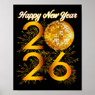 Póster Fiesta de Nochevieja - Feliz Año Nuevo 2026 a larg