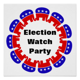 Póster Fiesta de Observador Electoral Republicano