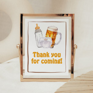 Póster Fiesta de pañales de cerveza Baby Shower Gracias p