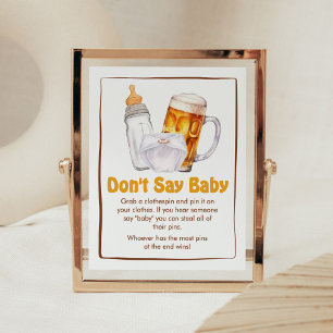 Póster Fiesta de pañales de cerveza Baby Shower no dice b