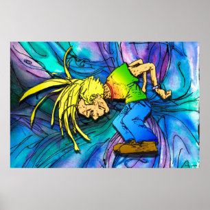 Póster Fiesta de pandilla de la cabeza del mosh Metalizad