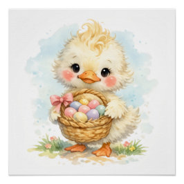 Póster Fiesta de Pascua del Patito Adorable