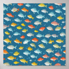 Póster Fiesta de peces