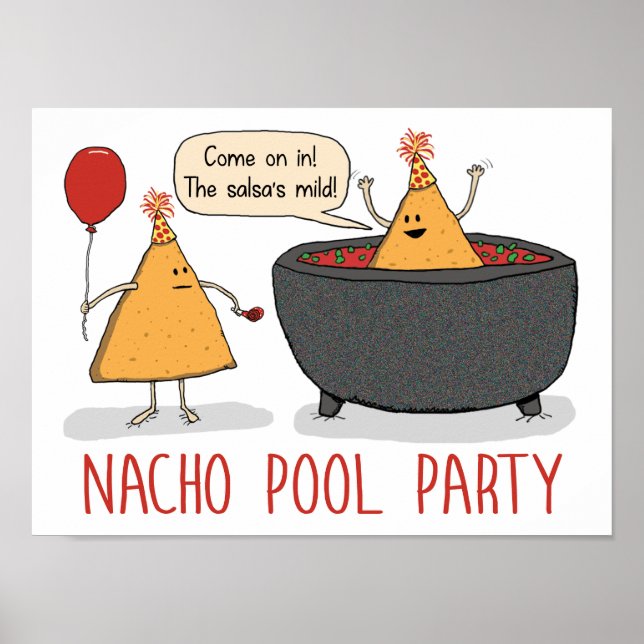 Póster Fiesta de piscina de Nacho, dulce y gracioso, en s (Frente)