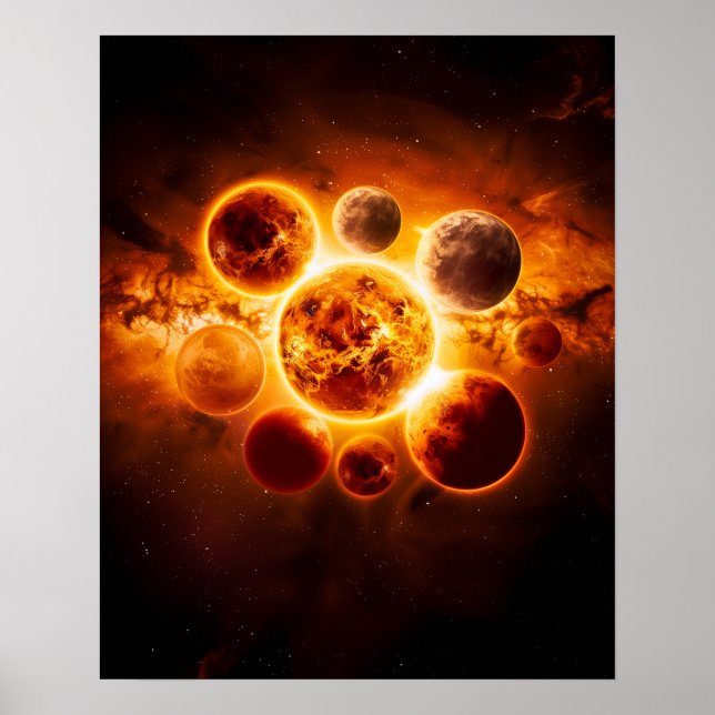 Póster Fiesta de planetas (Frente)