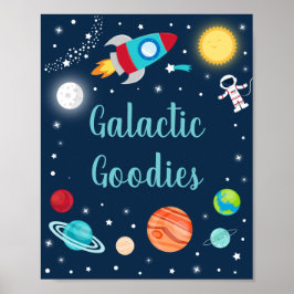 Póster Fiesta de planetas de naves espaciales del cohete 