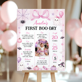 Póster Fiesta de Primer Boo-Day de Halloween Rosa Foto Hi