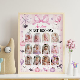 Póster Fiesta de Primer Boo-Day de Halloween Rosa Foto Hi