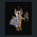 Póster Fiesta de recaudación de fondos Art Deco Fiesta WW<br><div class="desc">Adaptación de posters Fiestas Art Deco. Bailarines antiguos retro disfrazados de un vintage poster de la Primera Guerra Mundial fechado en 1917 por un recaudador de fondos de Pennsylvania. Los fiestas están vestidos con una colorida moda Art Decó vintage sobre un sólido fondo negro. Cuernos, ruidosos, pelotas y zapatillas esperando...</div>