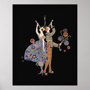 Póster Fiesta de recaudación de fondos Art Deco Fiesta WW