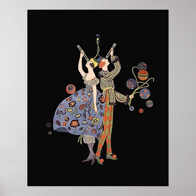 Póster Fiesta de recaudación de fondos Art Deco Fiesta WW (Frente)