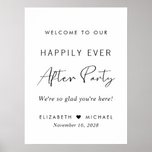 Póster Fiesta de recepción de boda Felices para siempre B