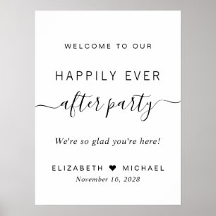 Póster Fiesta de recepción de boda Felices para siempre B