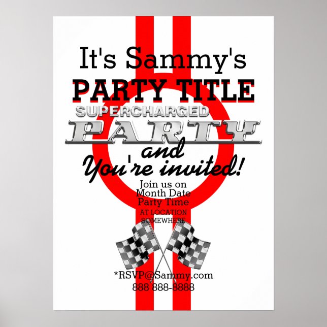 Póster Fiesta de rendimiento con sobrecarga personalizada (Frente)