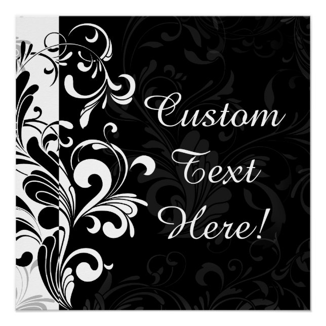 Póster Fiesta De Swirl De La Fuente Blanca Negra (Anverso)