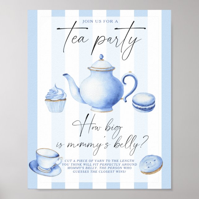 Póster Fiesta de té azul ¿Qué tan grande es el juego de l (Frente)
