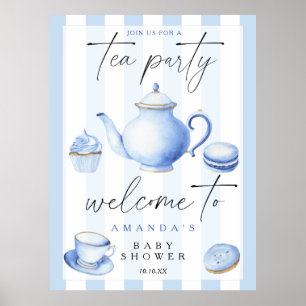 Póster Fiesta de té Bienvenidos niño fiesta de ducha de b