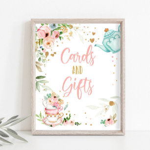 Póster Fiesta de té de tarjetas y regalos Bebé en camino