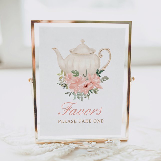 Póster Fiesta de té floral Baby Shower favorece el Rótulo (Subido por el creador)