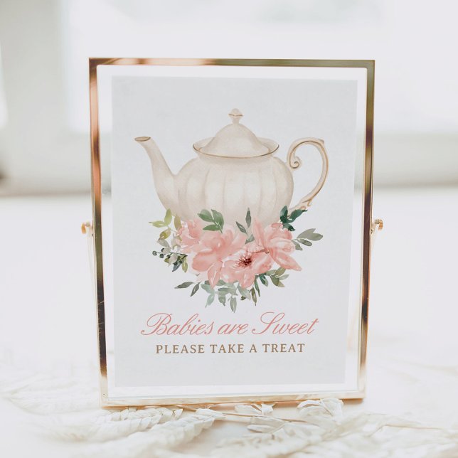 Póster Fiesta de té floral Baby Shower trata al Rótulo (Subido por el creador)