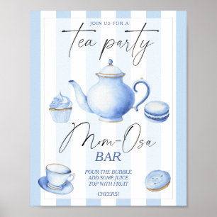 Póster fiesta de té para baby shower bar de Momosa