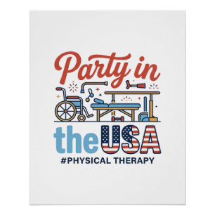 Póster Fiesta de Terapia Física en EE. UU. Camiseta Vinta