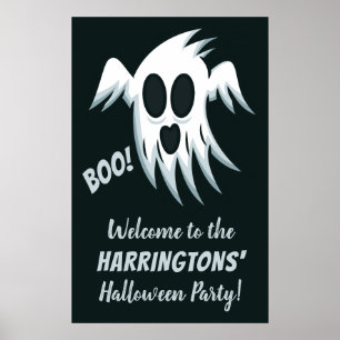 Póster Fiesta de texto de Halloween Ghost personalizado p