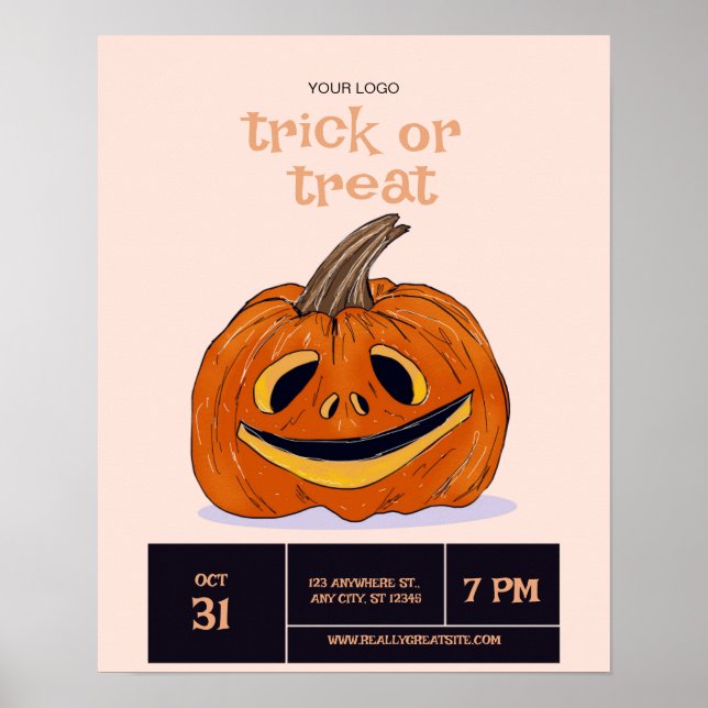 Póster Fiesta De Trick O Trato De Halloween, Noche De Hal (Frente)