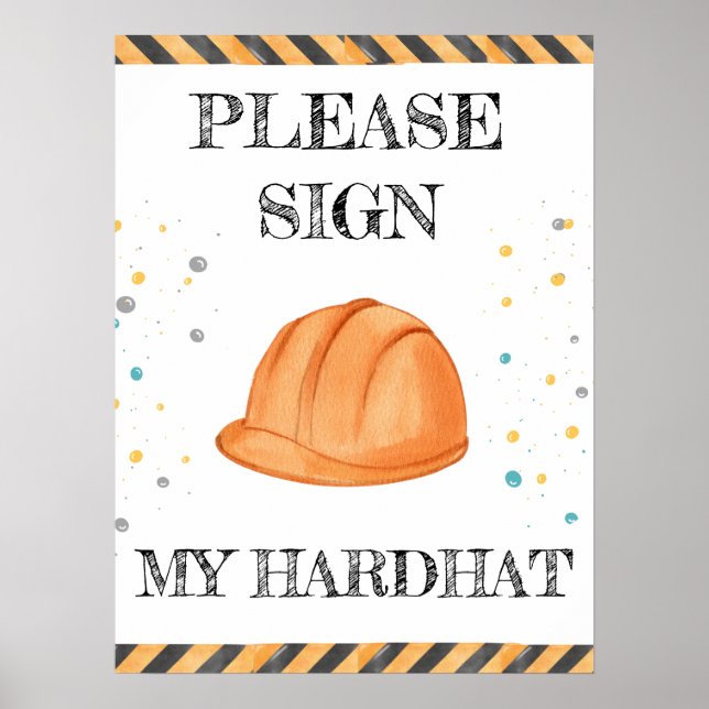 Póster Fiesta de vehículos de construcción de cumpleaños  (Frente)