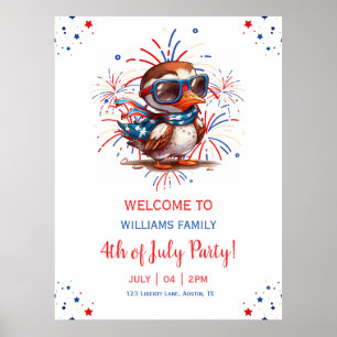 Póster Fiesta de Verano Águila Patriótica USA 4 de Julio